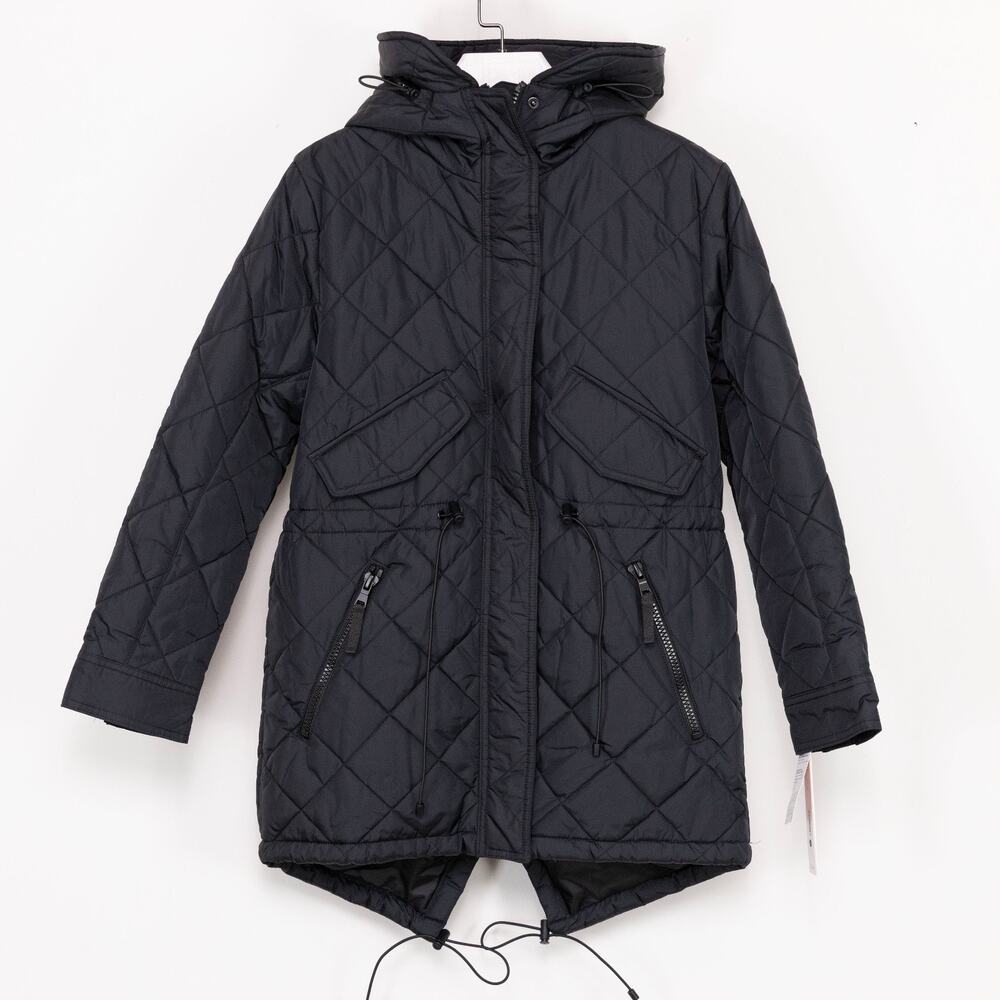 Aqua Women Quilted Jacket Black Size S